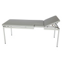 Main-Med Echo- Kardiographie- Untersuchungsliege, Patienten- und Massageliege, Gestell grauweiß, abklappbarem Seitenteil - schwarz- in 65 cm Breite