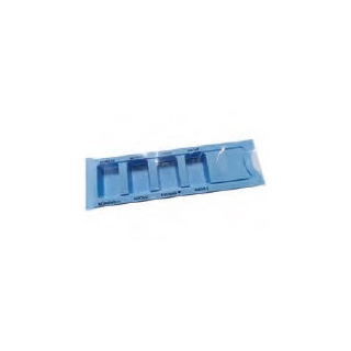 Medikamentendispenser, Tablettendosierer aus Kunststoff, für einen Tag, längliche Form, 4 Einteilungen, 200 Stck - blau