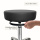 Rollhocker, Alu-Fußkreuz, Sitz Kunstleder schwarz, 80 mm Polster, höhenverstellbar 52-72 cm