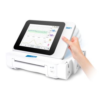 Medical Econet Fetaler CTG- Monitor Smart 7, Möglichkeit zur Zwillingsmessung, Thermodrucker, LCD-Farbbildschirm - mit einer Ultraschall- und Toko-Sonde