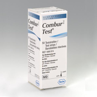 Combur 3 -Test ®, Urintest für pH-Wert, Eiweiß und Glukose im Harn, 50 Teststreifen