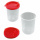 Urinbecher mit rotem Deckel, 125 ml, mit Ausguss, 500 Stck