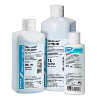 Ecolab Skinman ® complete, Händedesinfektion, 1000 ml Spenderflasche - ohne Farbstoffe