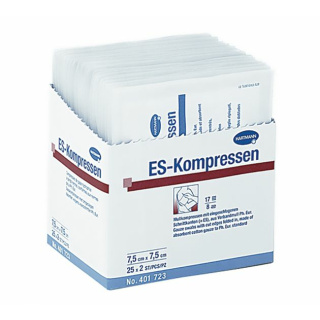 ES-Kompressen 8-fach steril, 5 x 5 cm, 25 x 2 Stck - Mullkompressen aus Verbandmull