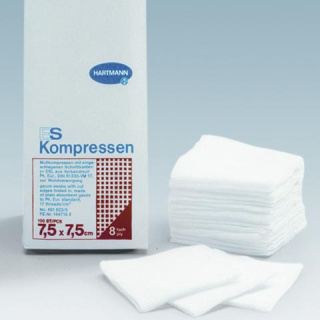 ES-Kompressen 8-fach unsteril , 5 x 5  cm, 100 Stck - Mullkompressen aus Verbandmull