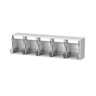 Haeberle Kanülenspender PicBox ®, 5 Schütten, grauweiß -  first in / first out Prinzip,  nach DIN 58953