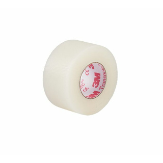 3M Transpore 2,5 cm x 9,1 m, weiß,  12 Rollen - atmungsaktives und transparentes Pflaster