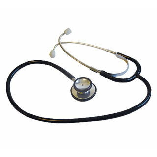 Doppelkopf-Stethoskop aus Alu-Legierung, Schlauchfarbe schwarz