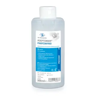 Schumacher ASEPTOMAN ® parfümfrei, alkoholisches Händedesinfektionsmittel, 1000 ml Spenderflasche - rückfettende Eigenschaften