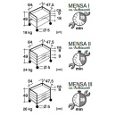 Simpex Unterfahrtisch MENSA, Midi, Breite 64 cm *Variation bitte wählen*