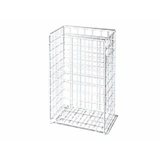 Sammelkorb aus weißem Drahtgeflecht, groß 410 x 255 x 630 mm