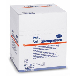 Peha ® Schlitzkompressen 7,5 x 7,5 cm, 25 x 2 Stck, steril
