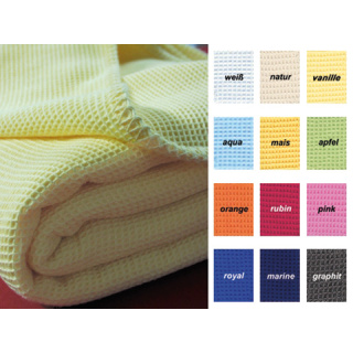 Waffelpiqué-Decke, 150 x 210 cm, Wärmedecke, 100% Baumwolle, waschbar bis 60°C, weiß